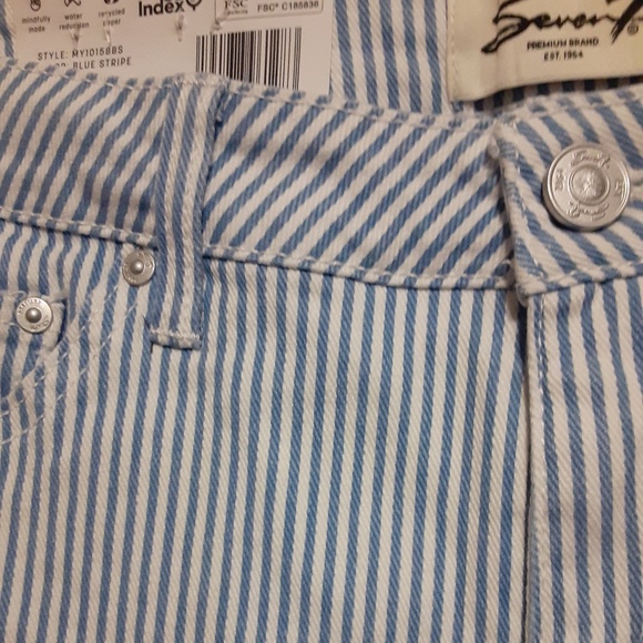 Seven7 Blue Stripe 90's Straight Jeans - Picture 1 of 7
